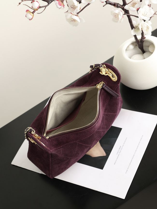 CHANEL Hobo Bag Suede AS6640 Burgundy CHANEL Hobo Bag Suede AS6640 Burgundy