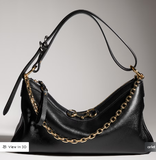 Gucci Starlet medium shoulder bag soft leather A00CI1 black