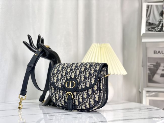 MEDIUM DIOR BOBBY BAG Warm Taupe Box Embroidery M2170 dark blue