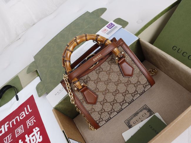 Gucci Diana embroidered small tote bag 675800 brown Gucci Diana embroidered small tote bag 675800 brown