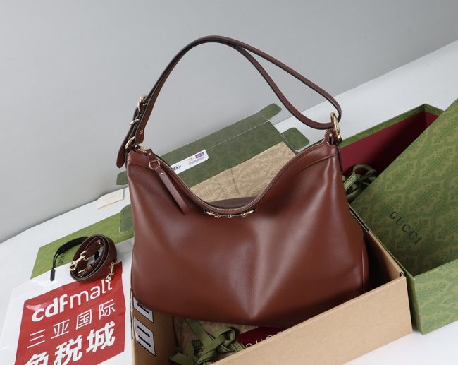 Gucci Starlet large shoulder bag soft leather A00CI2 Dark brown Gucci Starlet large shoulder bag soft leather A00CI2 Dark brown