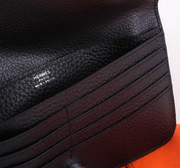 Hermes Dogon Togo Leather Wallet Travel Case A808 Black Hermes Dogon Togo Leather Wallet Travel Case A808 Black