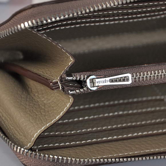 Hermes Evelyn Long Wallet Zip Purse A808 Dark Grey Hermes Evelyn Long Wallet Zip Purse A808 Dark Grey