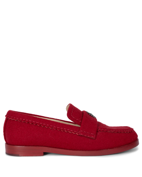 Chanel 2015 Salzburg Edelweiss Penny Loafers Red Felt 38.5