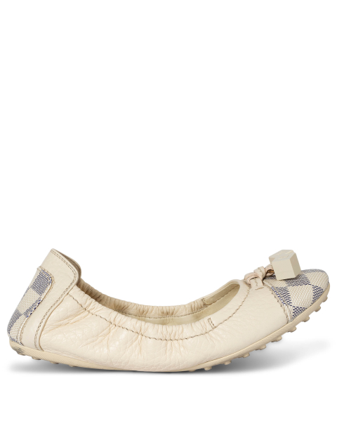 Louis Vuitton Scrunch Ballet Flats Damier Azur Ivory 37