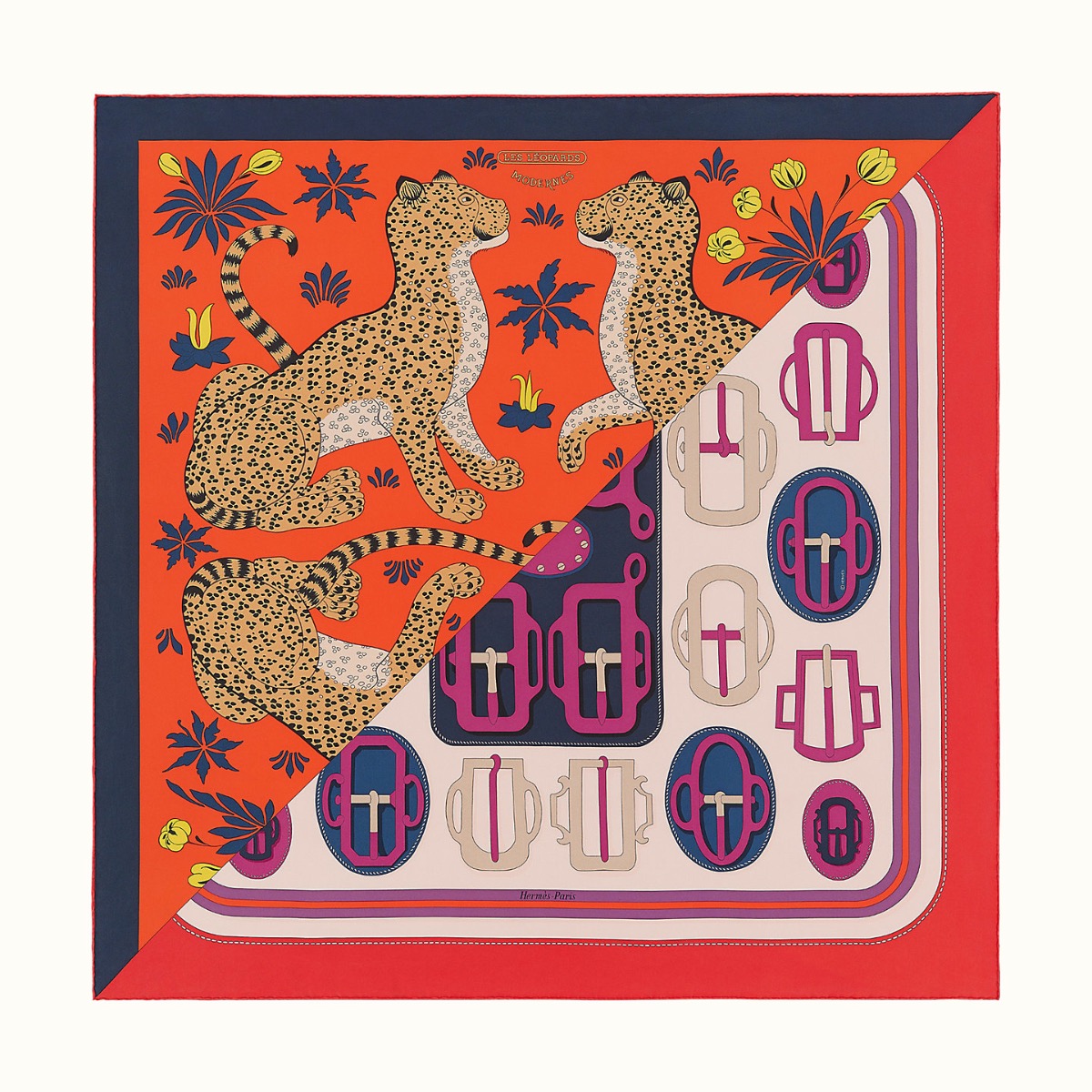 Hermes Scarf Les Leopardes Modernes Christine Vauzelles Francoise de la Perriere