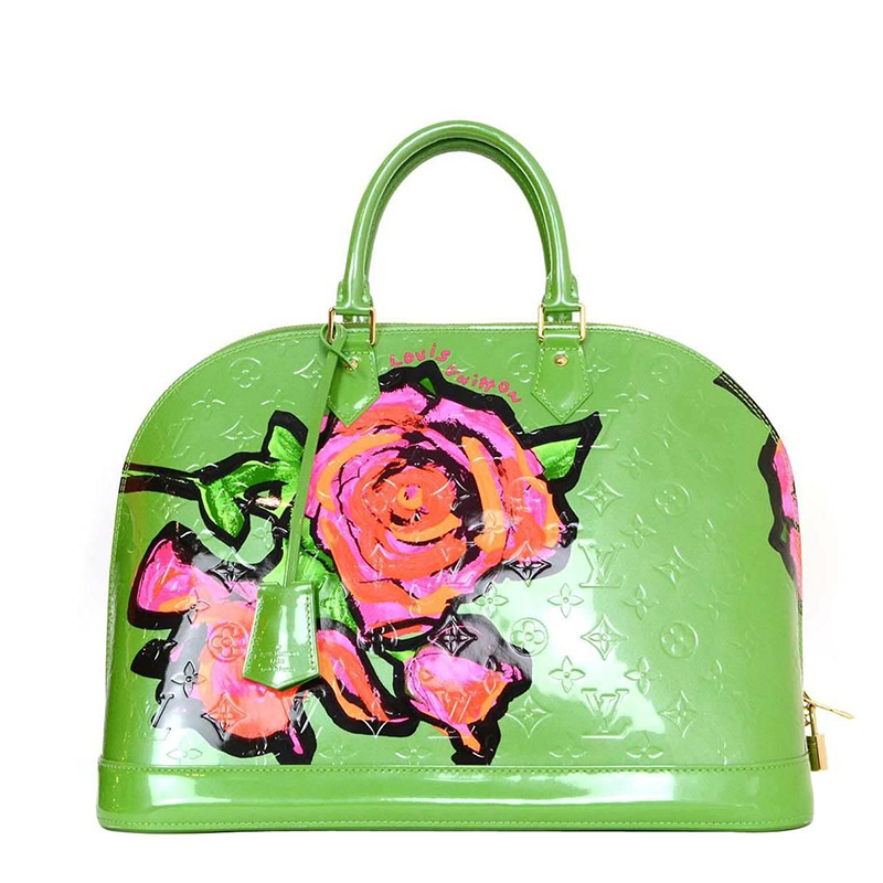 Louis Vuitton x Stephen Sprouse Monogram Vernis Roses Alma Green